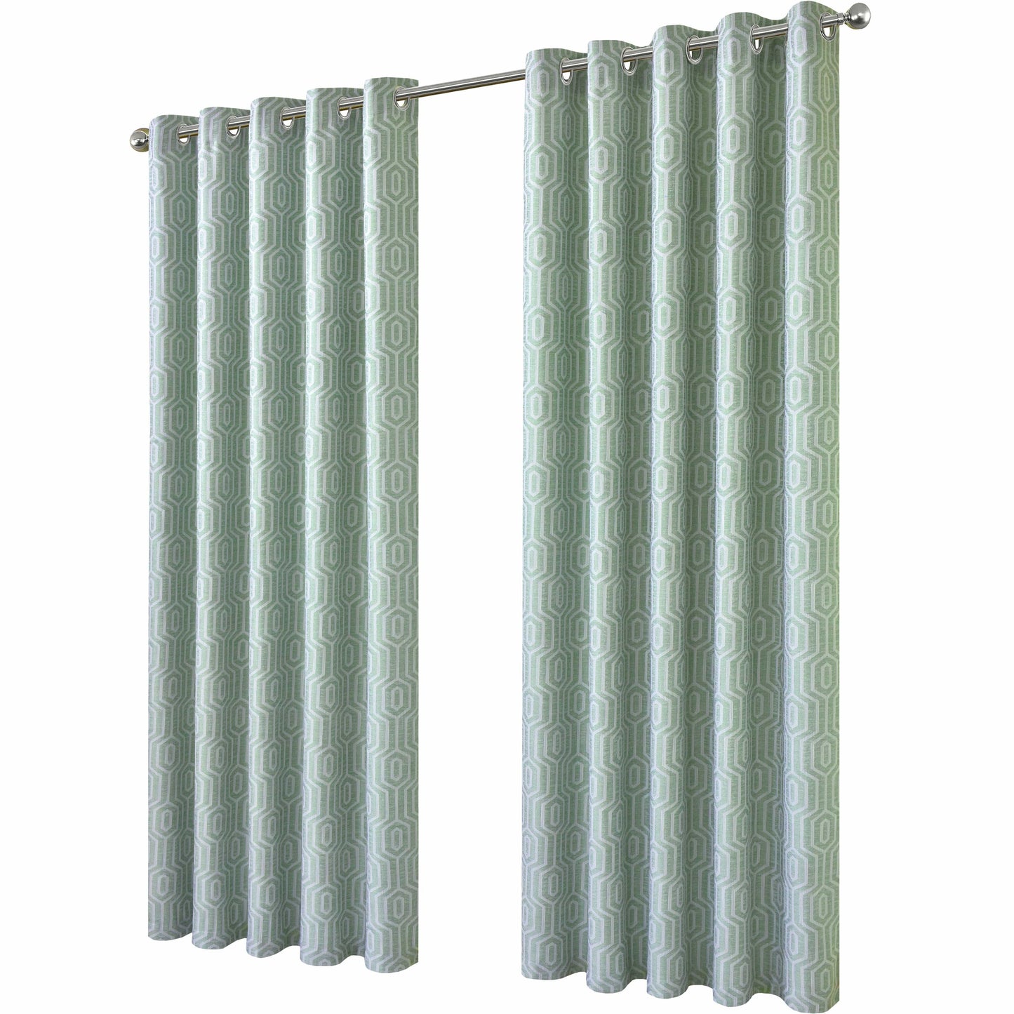 OLIVIA ROCCO Curtain 66" (WIDTH) x 72" (DROP) / SAGE GREEN Paris Eyelet Jacquard Curtains Sage Green Wholesale Manchester UK
