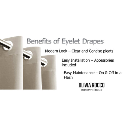 OLIVIA ROCCO Curtain Blackout Natural Eyelet Curtains Wholesale Manchester UK