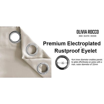 OLIVIA ROCCO Curtain Blackout Natural Eyelet Curtains Wholesale Manchester UK
