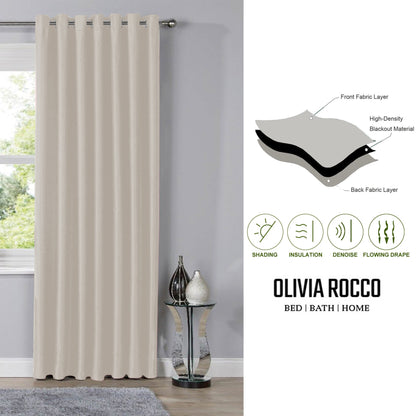 OLIVIA ROCCO Curtain Blackout Natural Eyelet Curtains Wholesale Manchester UK
