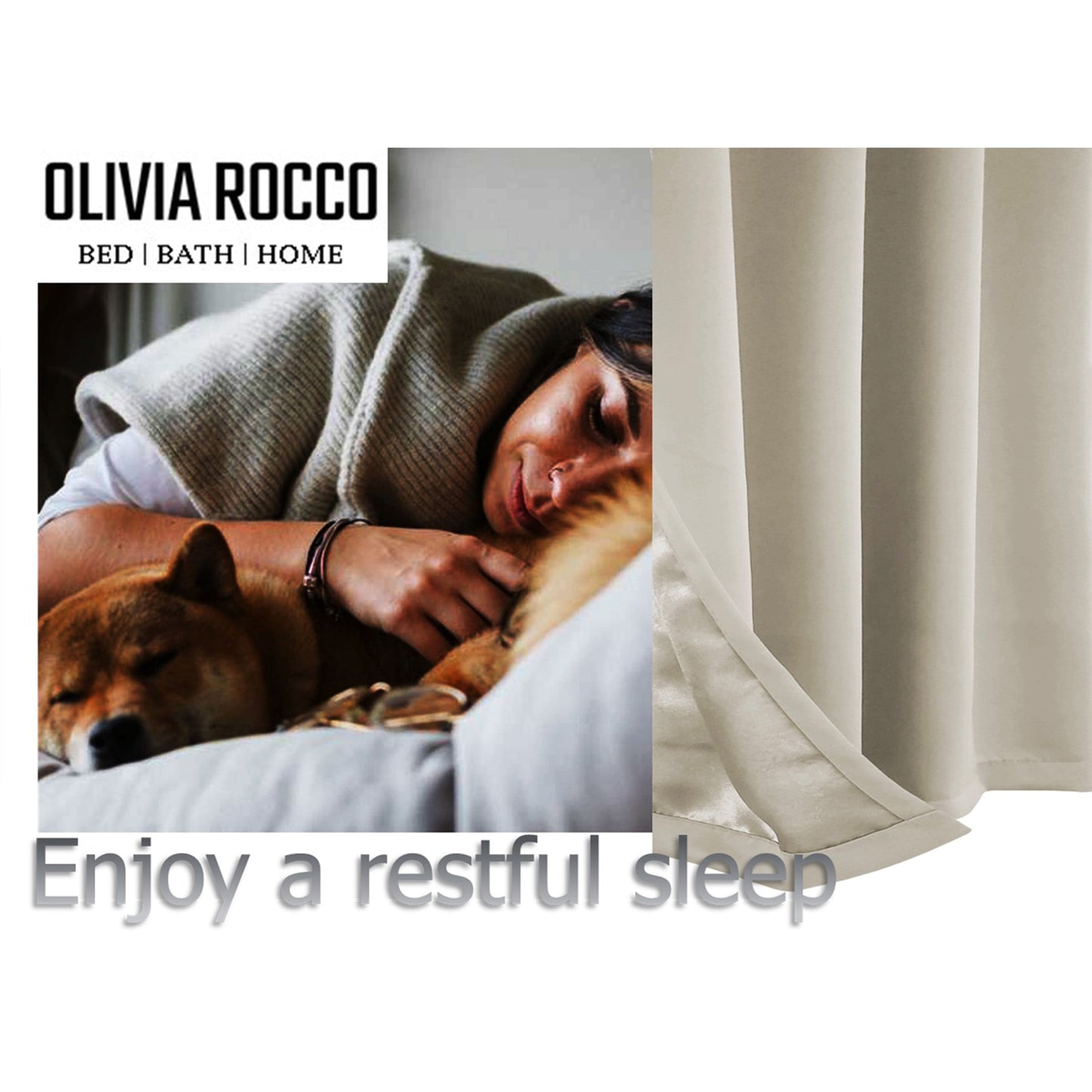 OLIVIA ROCCO Curtain Blackout Natural Eyelet Curtains Wholesale Manchester UK