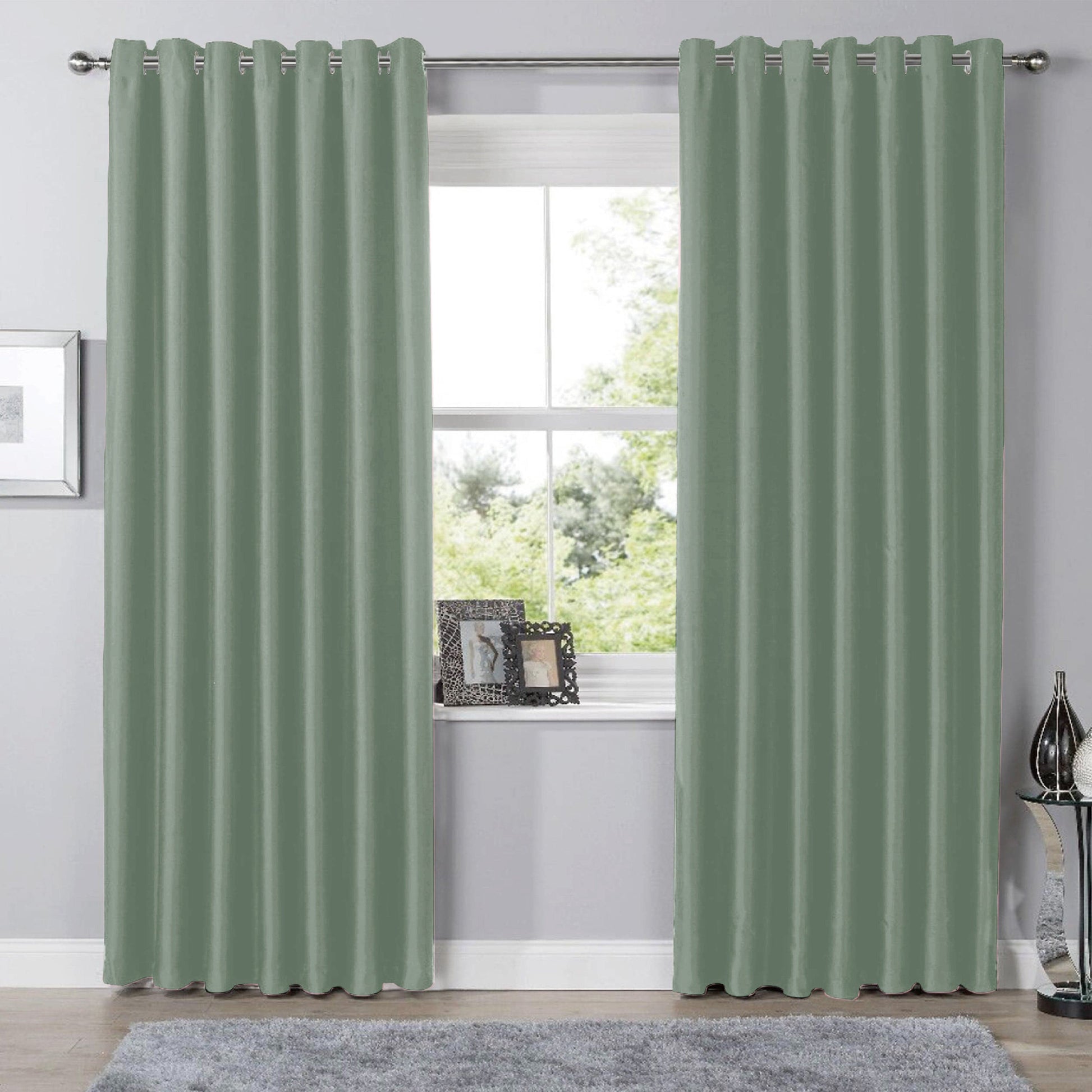 OLIVIA ROCCO Curtain Blackout Sage Green Eyelet Curtains Wholesale Manchester UK