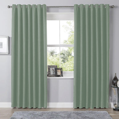 OLIVIA ROCCO Curtain Blackout Sage Green Eyelet Curtains Wholesale Manchester UK