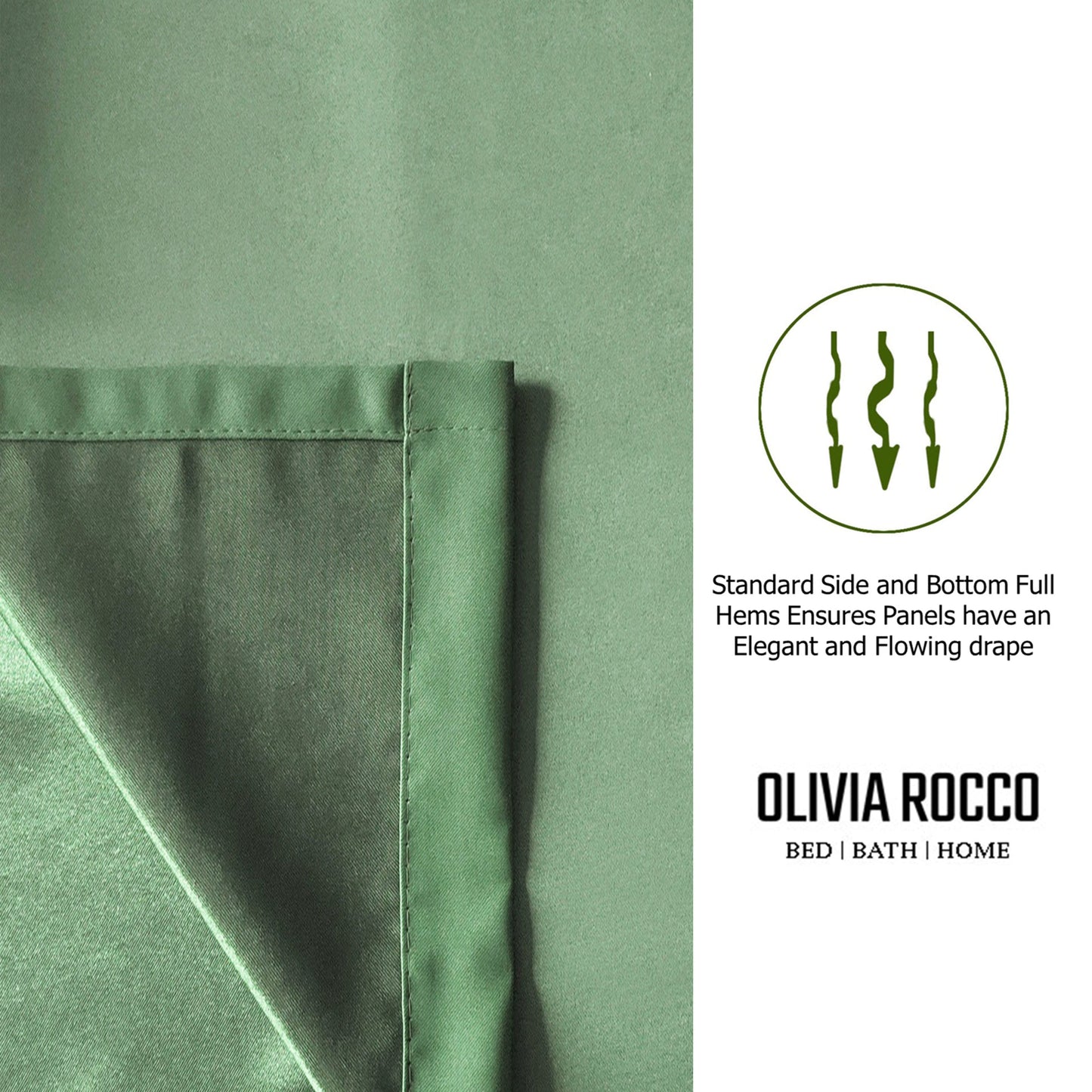 OLIVIA ROCCO Curtain Blackout Sage Green Eyelet Curtains Wholesale Manchester UK