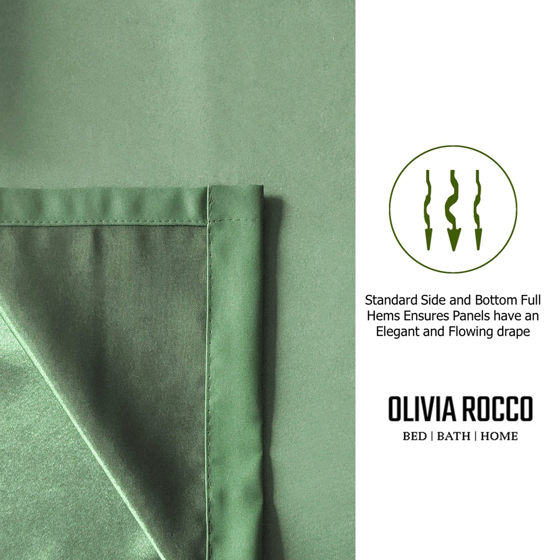 OLIVIA ROCCO Curtain Blackout Sage Green Eyelet Curtains Wholesale Manchester UK