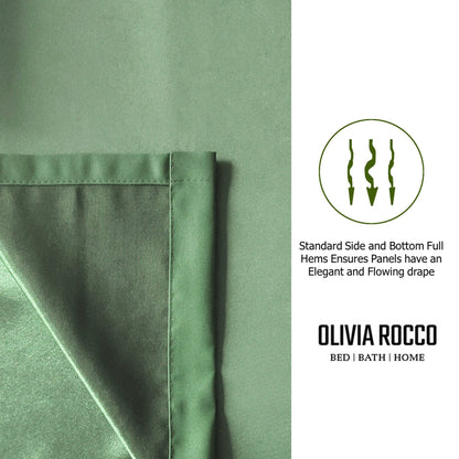 OLIVIA ROCCO Curtain Blackout Sage Green Eyelet Curtains Wholesale Manchester UK
