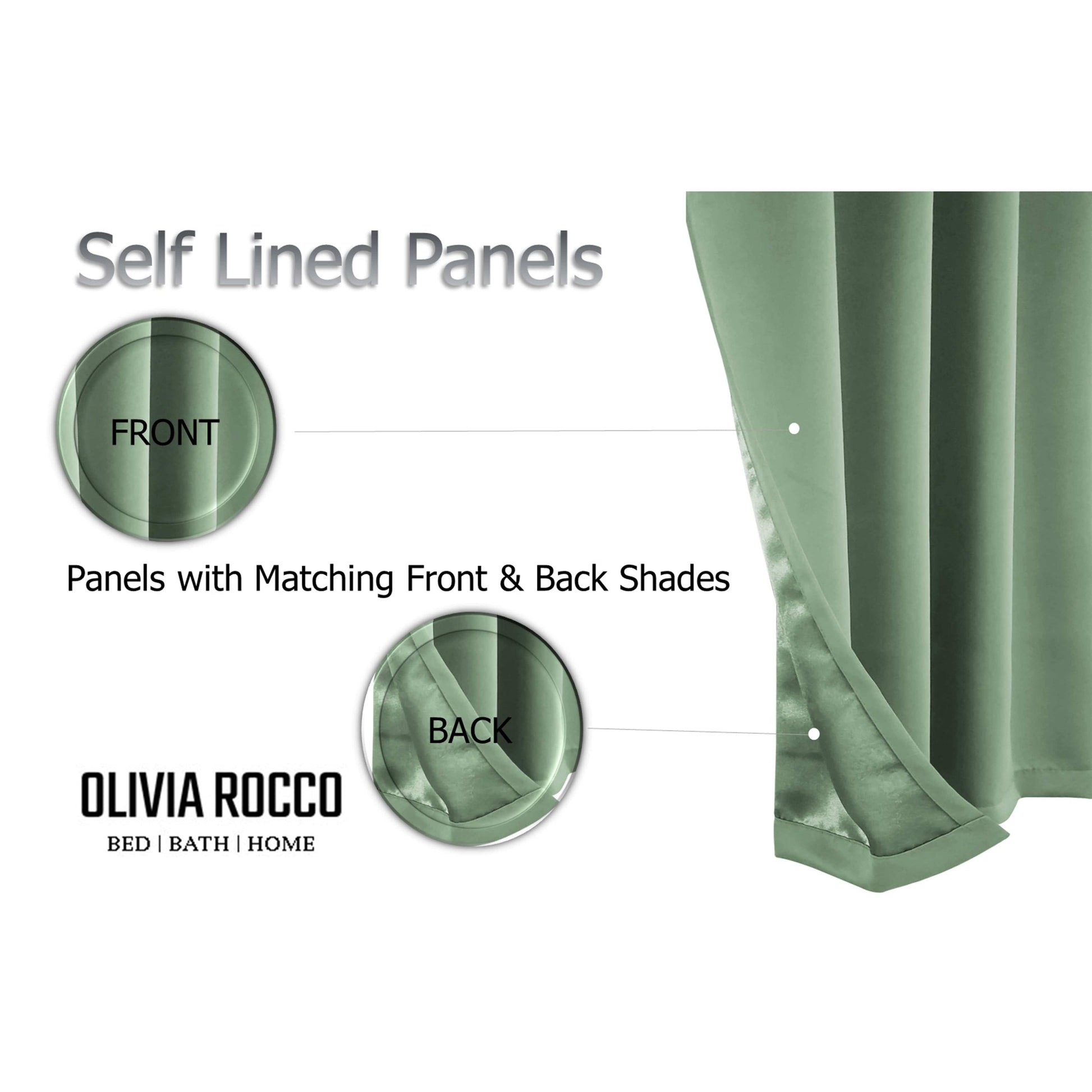 OLIVIA ROCCO Curtain Blackout Sage Green Eyelet Curtains Wholesale Manchester UK