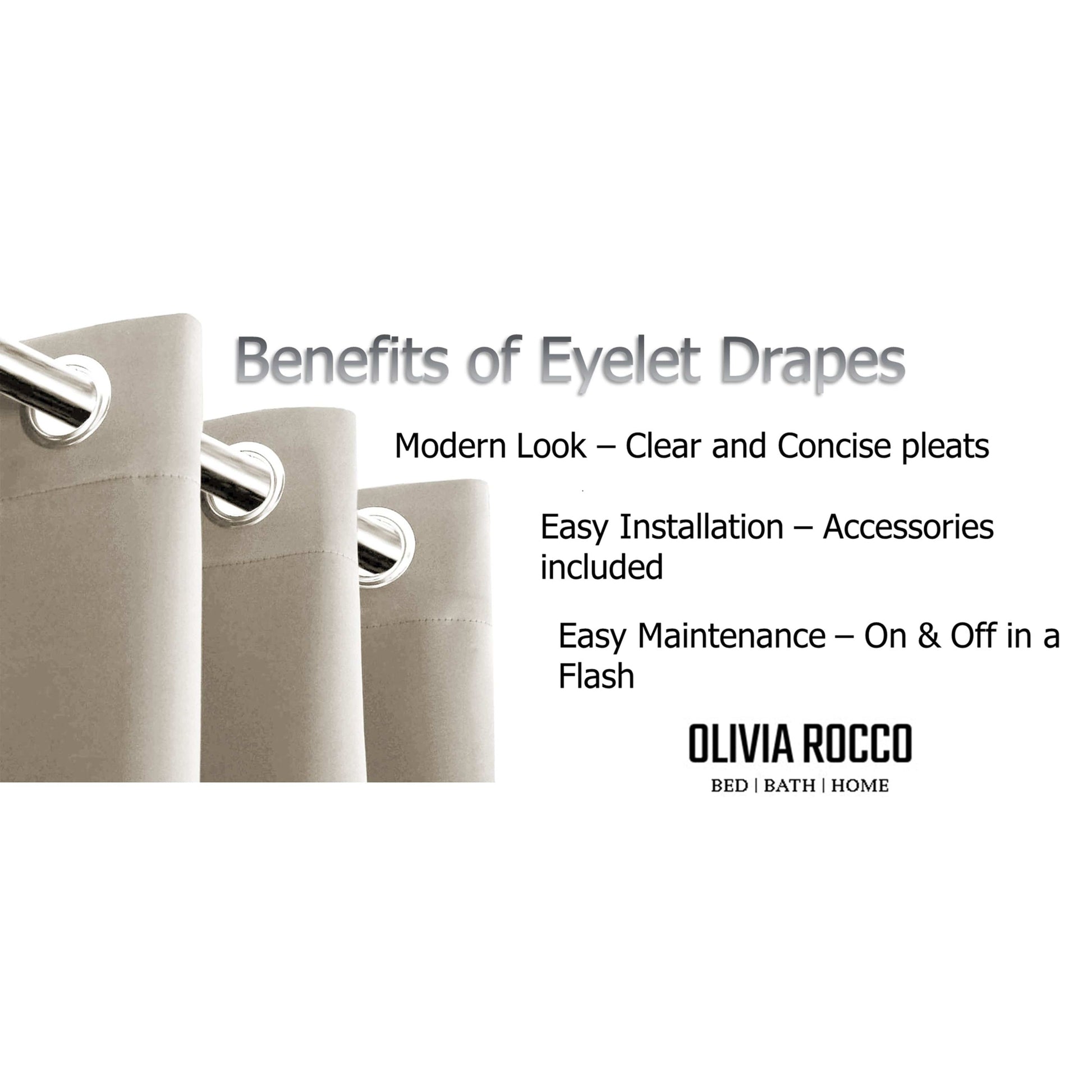 OLIVIA ROCCO Curtain Diamante Natural Blackout Eyelet Curtains Wholesale Manchester UK