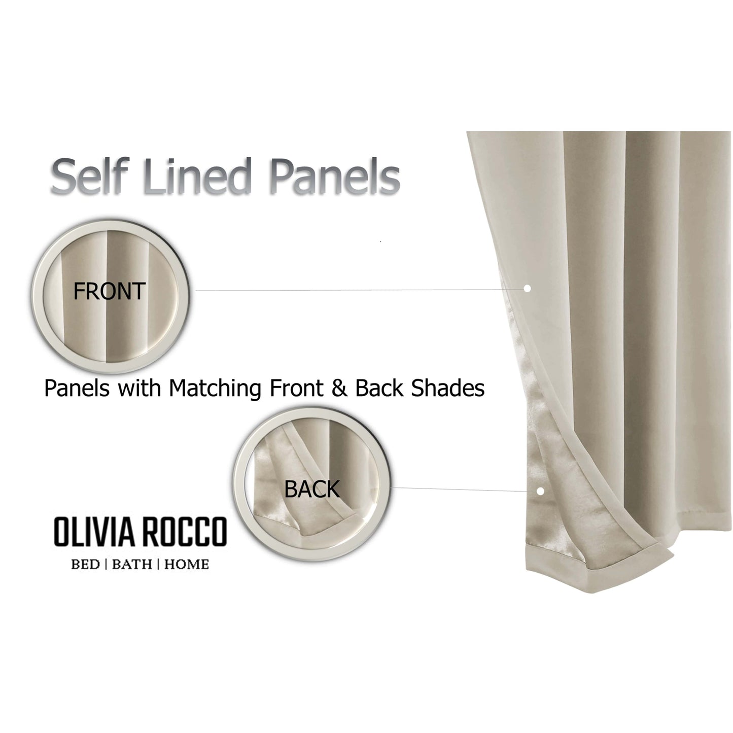 OLIVIA ROCCO Curtain Diamante Natural Blackout Eyelet Curtains Wholesale Manchester UK
