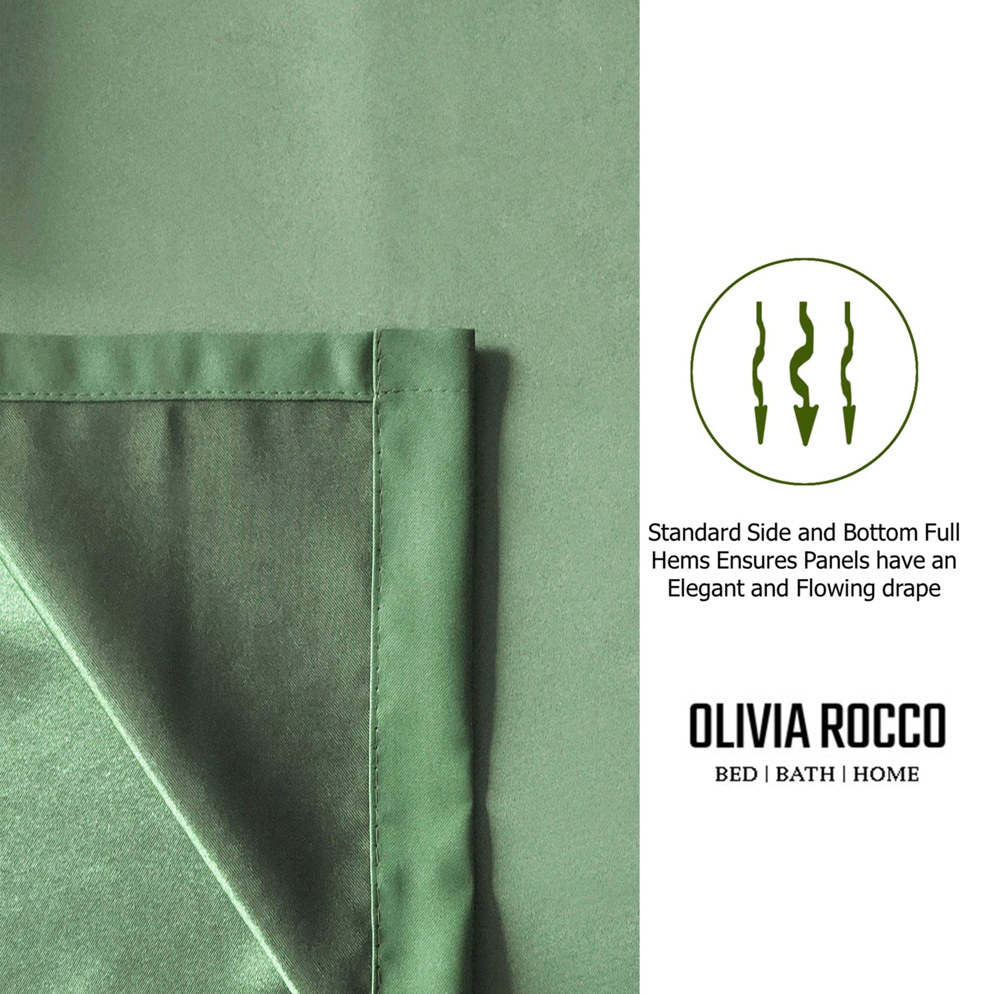 OLIVIA ROCCO Curtain Diamante Sage Green Blackout Eyelet Curtains Wholesale Manchester UK
