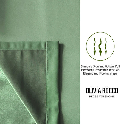 OLIVIA ROCCO Curtain Diamante Sage Green Blackout Eyelet Curtains Wholesale Manchester UK