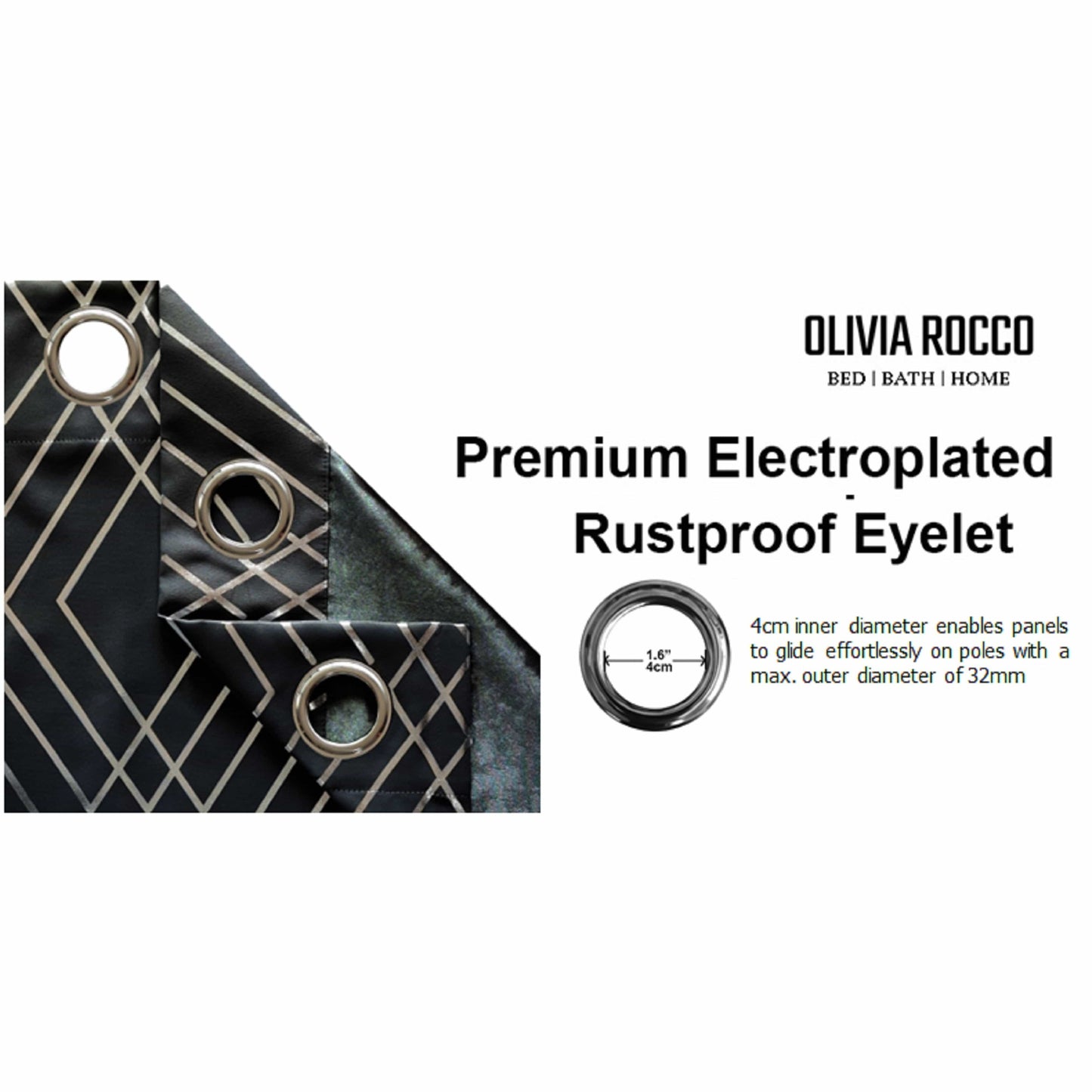 OLIVIA ROCCO Curtain Geometric Black Sparkle Blackout Curtains Wholesale Manchester UK