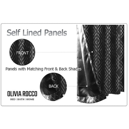 OLIVIA ROCCO Curtain Geometric Black Sparkle Blackout Curtains Wholesale Manchester UK