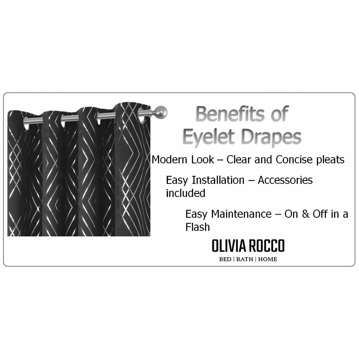 OLIVIA ROCCO Curtain Geometric Black Sparkle Blackout Curtains Wholesale Manchester UK