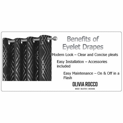 OLIVIA ROCCO Curtain Geometric Black Sparkle Blackout Curtains Wholesale Manchester UK