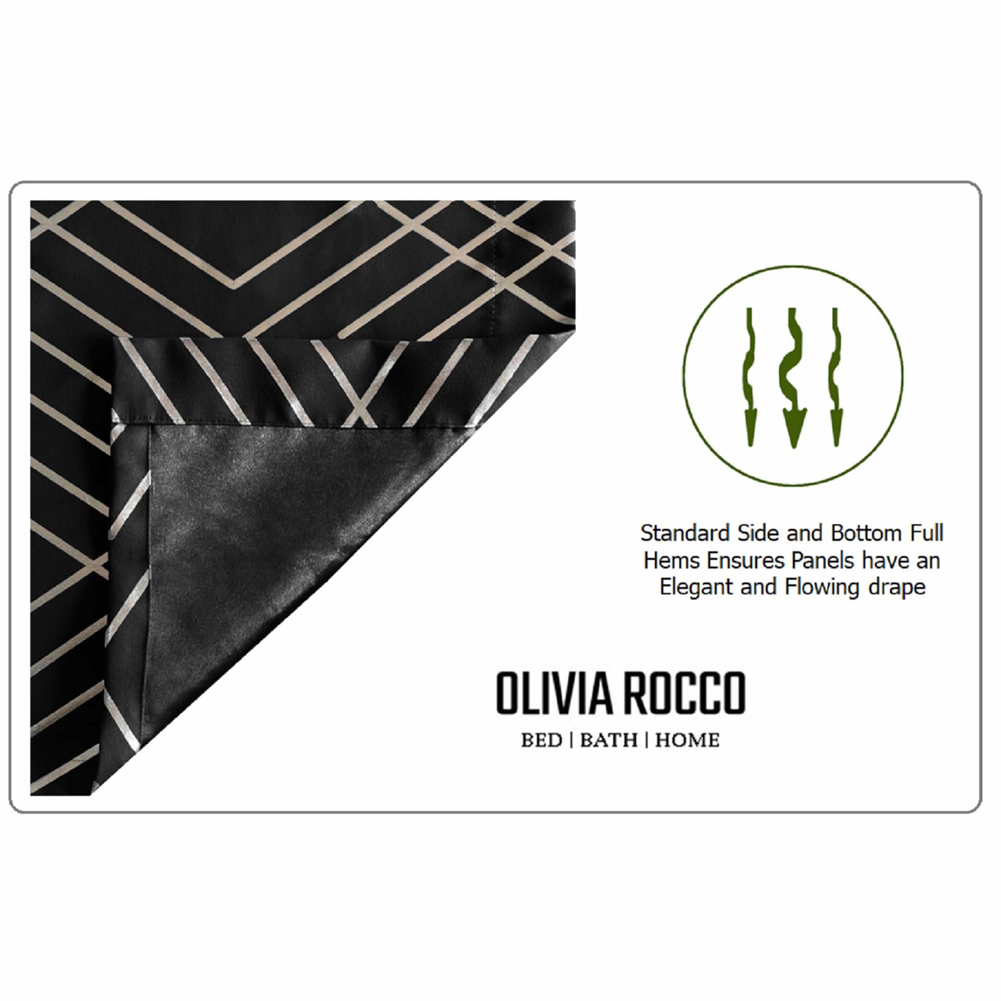 OLIVIA ROCCO Curtain Geometric Black Sparkle Blackout Curtains Wholesale Manchester UK