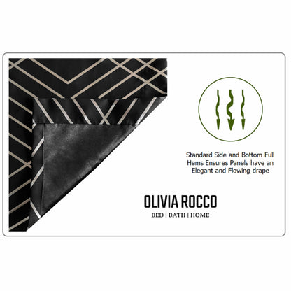 OLIVIA ROCCO Curtain Geometric Black Sparkle Blackout Curtains Wholesale Manchester UK
