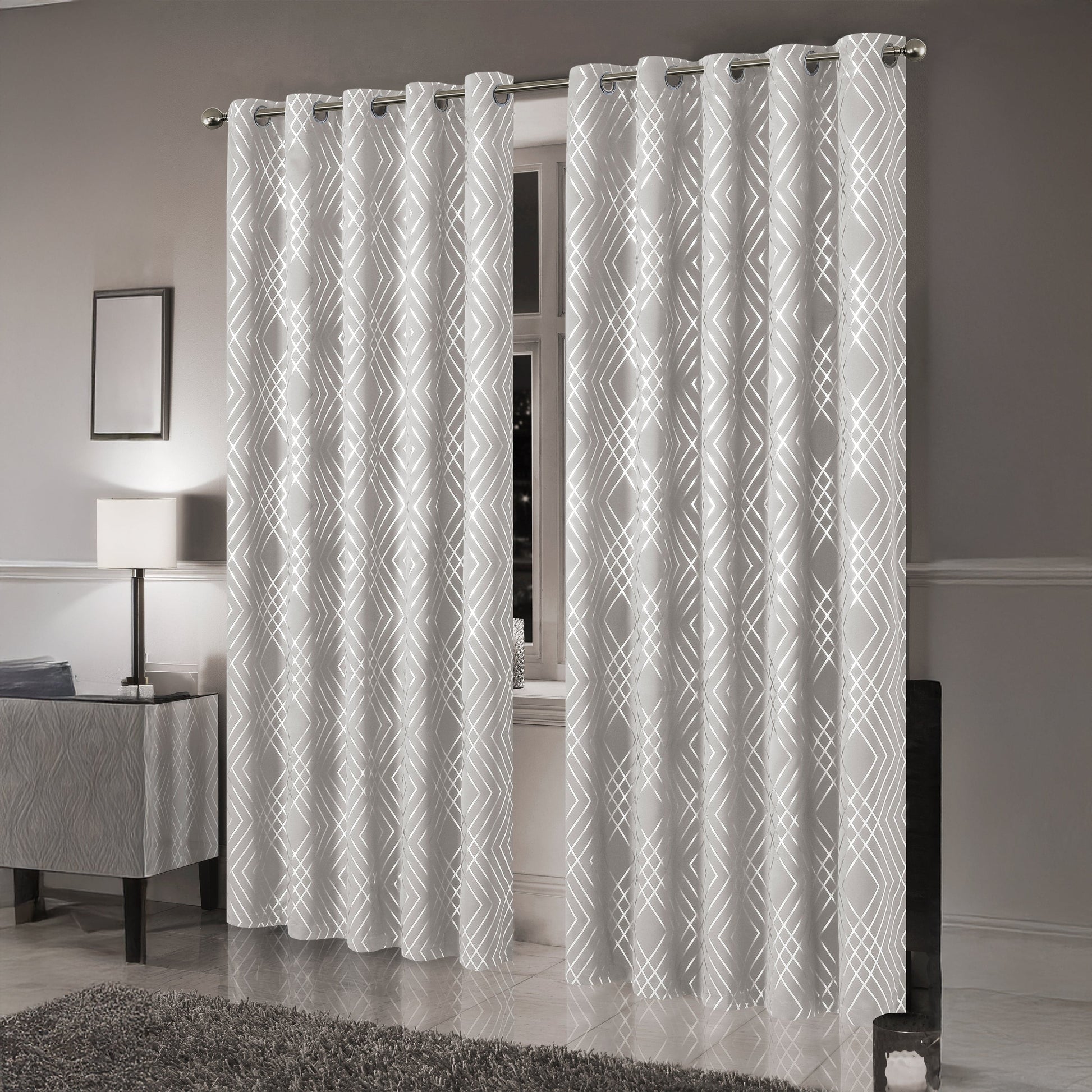 OLIVIA ROCCO Curtain Geometric Natural Sparkle Blackout Curtains Wholesale Manchester UK