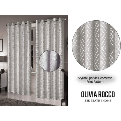 OLIVIA ROCCO Curtain Geometric Natural Sparkle Blackout Curtains Wholesale Manchester UK