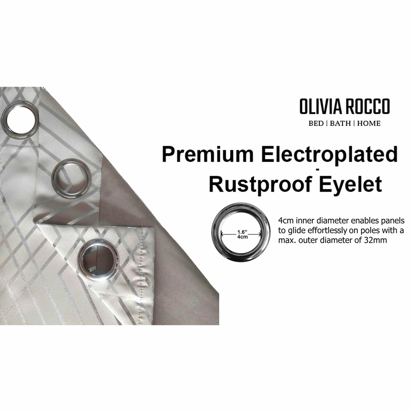 OLIVIA ROCCO Curtain Geometric Natural Sparkle Blackout Curtains Wholesale Manchester UK