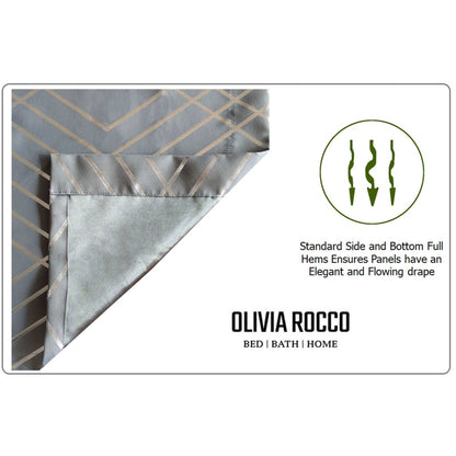 OLIVIA ROCCO Curtain Geometric Silver Sparkle Blackout Curtains Wholesale Manchester UK