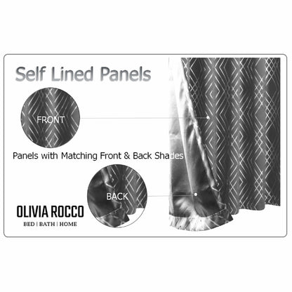 OLIVIA ROCCO Curtain Geometric Silver Sparkle Blackout Curtains Wholesale Manchester UK