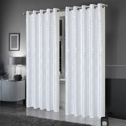 OLIVIA ROCCO Curtain Geometric White Sparkle Blackout Curtains Wholesale Manchester UK