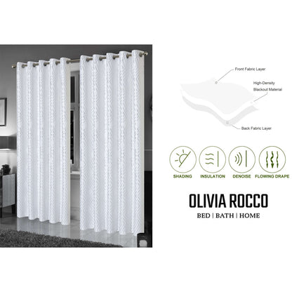 OLIVIA ROCCO Curtain Geometric White Sparkle Blackout Curtains Wholesale Manchester UK