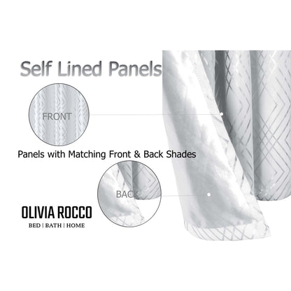 OLIVIA ROCCO Curtain Geometric White Sparkle Blackout Curtains Wholesale Manchester UK