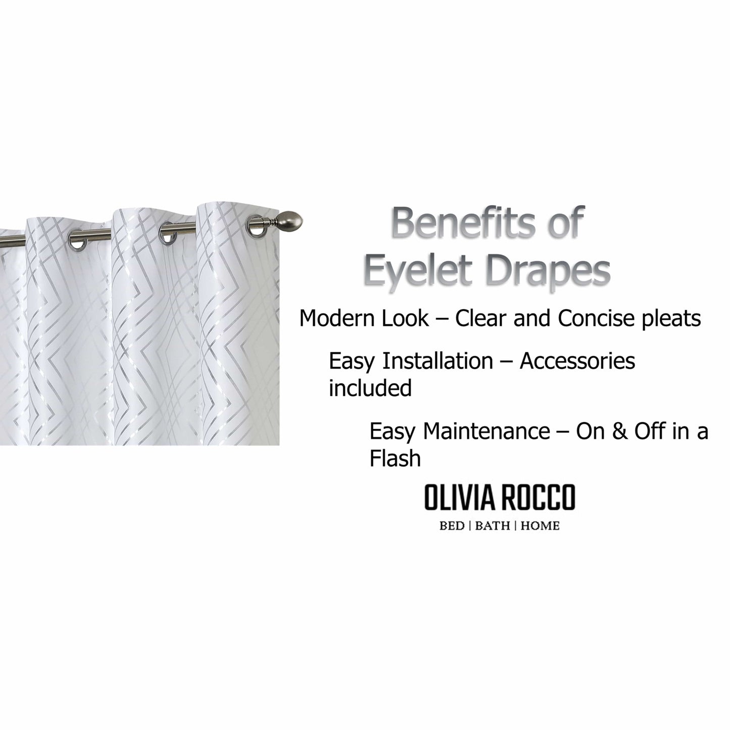 OLIVIA ROCCO Curtain Geometric White Sparkle Blackout Curtains Wholesale Manchester UK