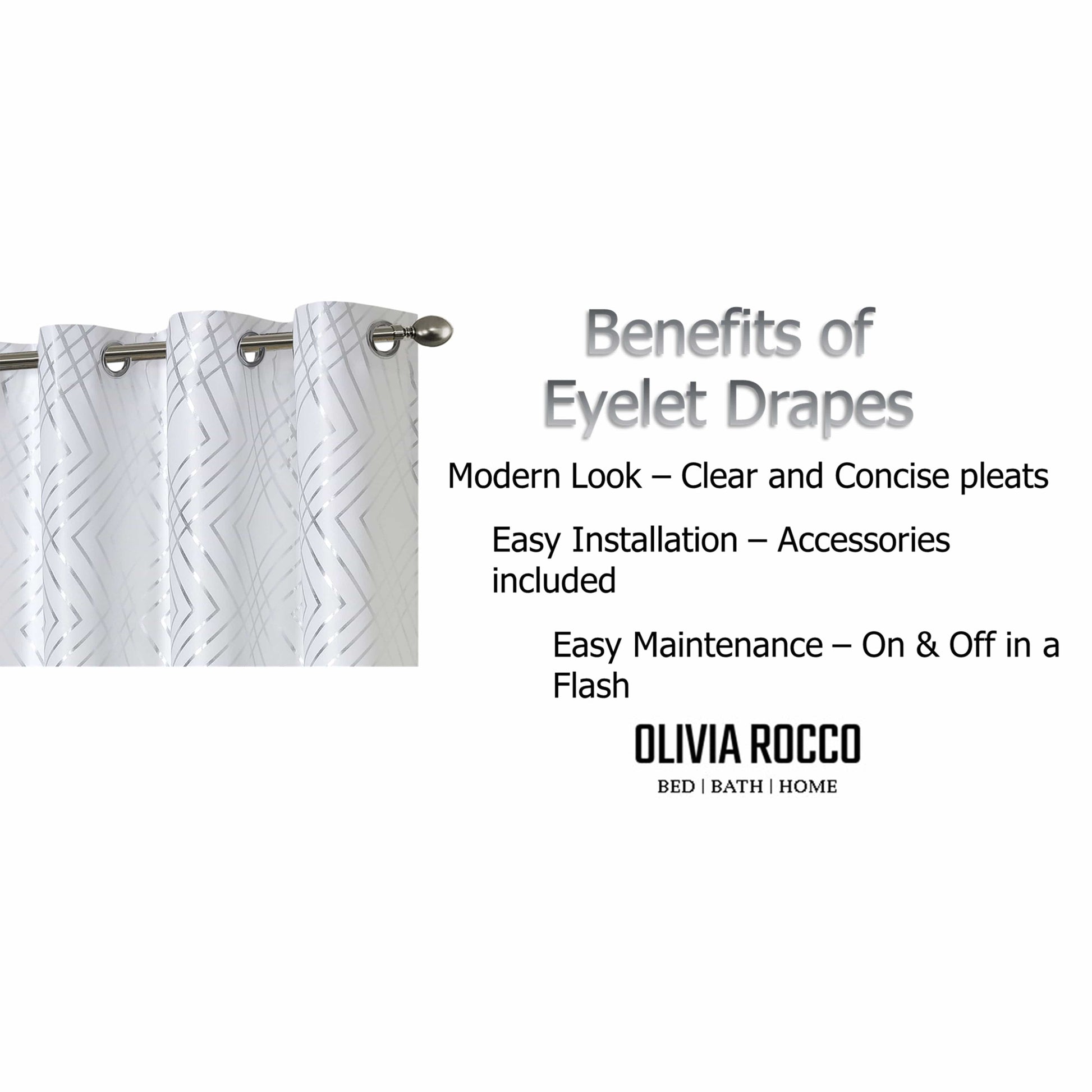 OLIVIA ROCCO Curtain Geometric White Sparkle Blackout Curtains Wholesale Manchester UK