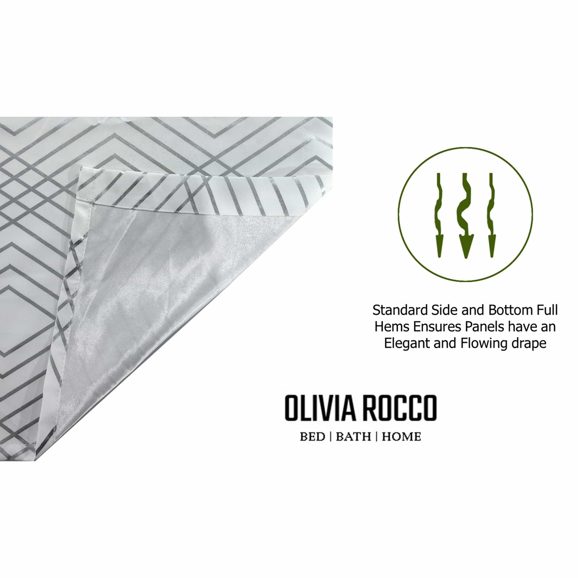 OLIVIA ROCCO Curtain Geometric White Sparkle Blackout Curtains Wholesale Manchester UK
