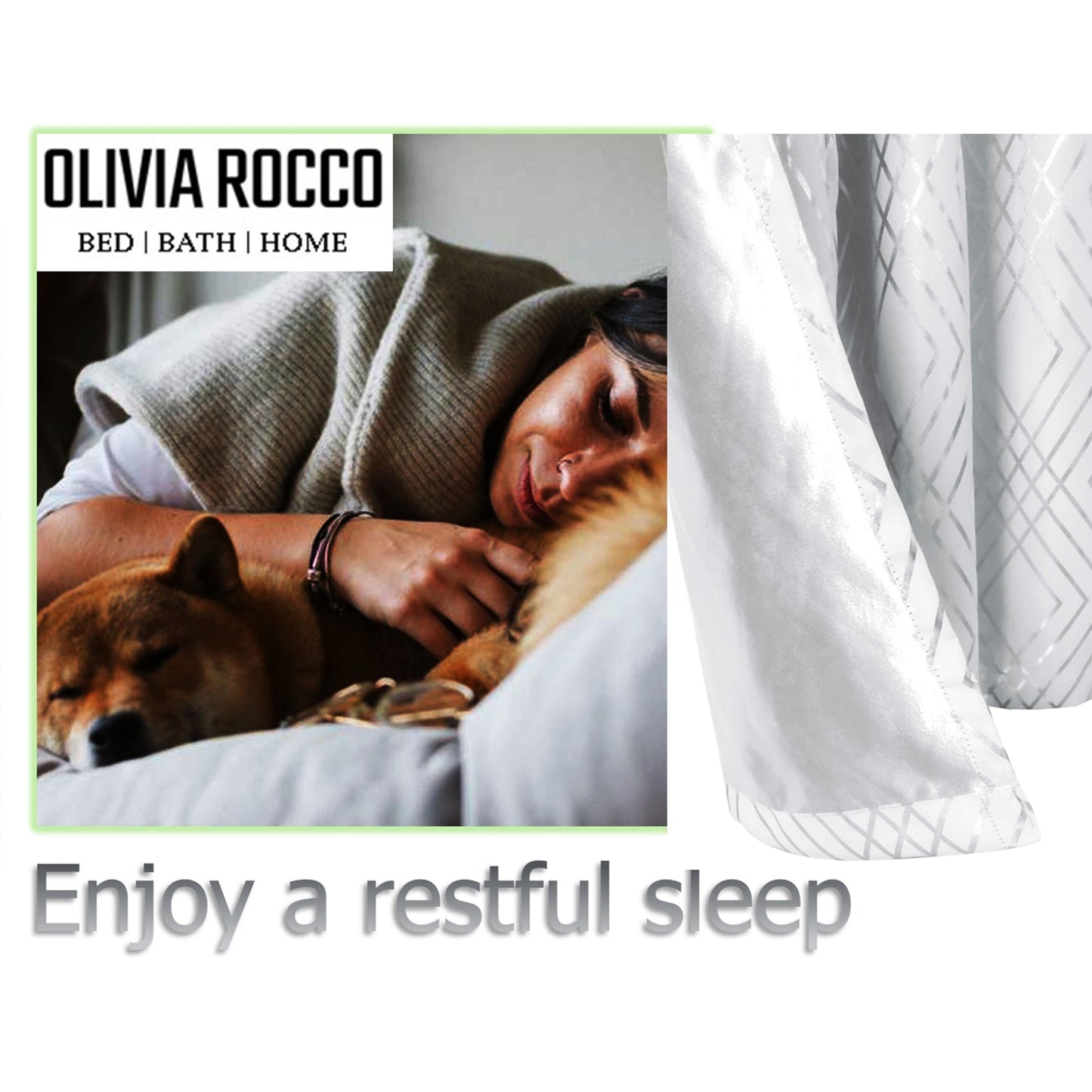 OLIVIA ROCCO Curtain Geometric White Sparkle Blackout Curtains Wholesale Manchester UK
