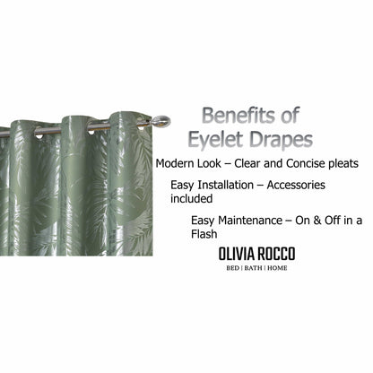 OLIVIA ROCCO Curtain Leaf Sage Green Sparkle Blackout Curtains Wholesale Manchester UK