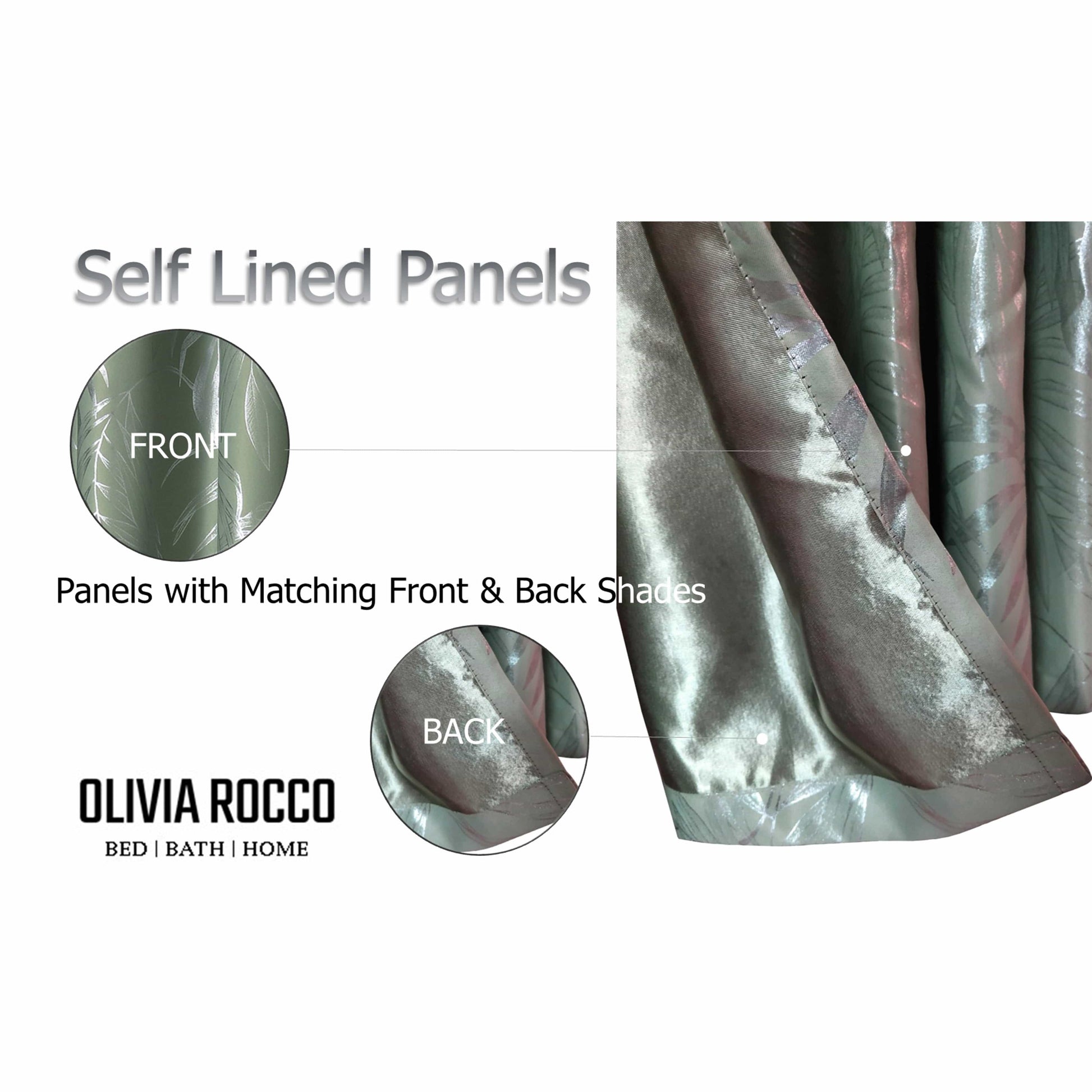 OLIVIA ROCCO Curtain Leaf Sage Green Sparkle Blackout Curtains Wholesale Manchester UK