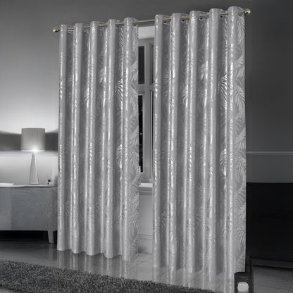 OLIVIA ROCCO Curtain Leaf Silver Sparkle Blackout Curtains Wholesale Manchester UK