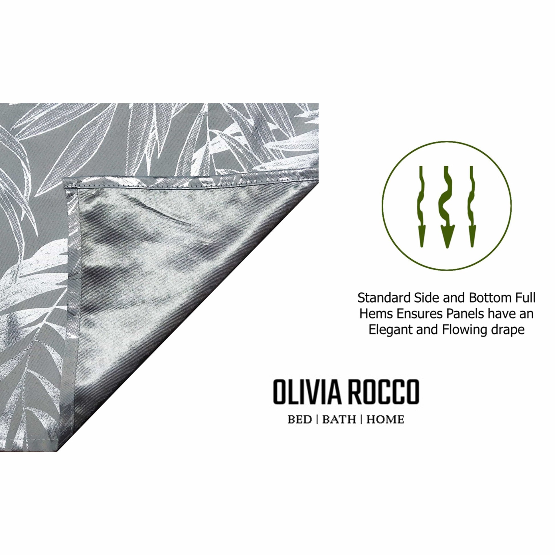 OLIVIA ROCCO Curtain Leaf Silver Sparkle Blackout Curtains Wholesale Manchester UK