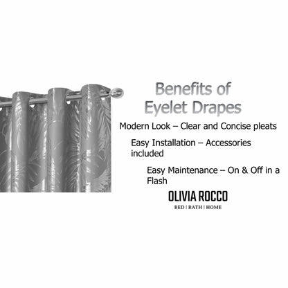 OLIVIA ROCCO Curtain Leaf Silver Sparkle Blackout Curtains Wholesale Manchester UK