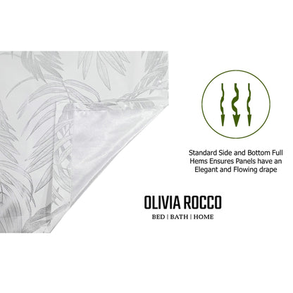 OLIVIA ROCCO Curtain Leaf White Sparkle Blackout Curtains Wholesale Manchester UK