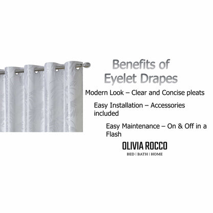 OLIVIA ROCCO Curtain Leaf White Sparkle Blackout Curtains Wholesale Manchester UK