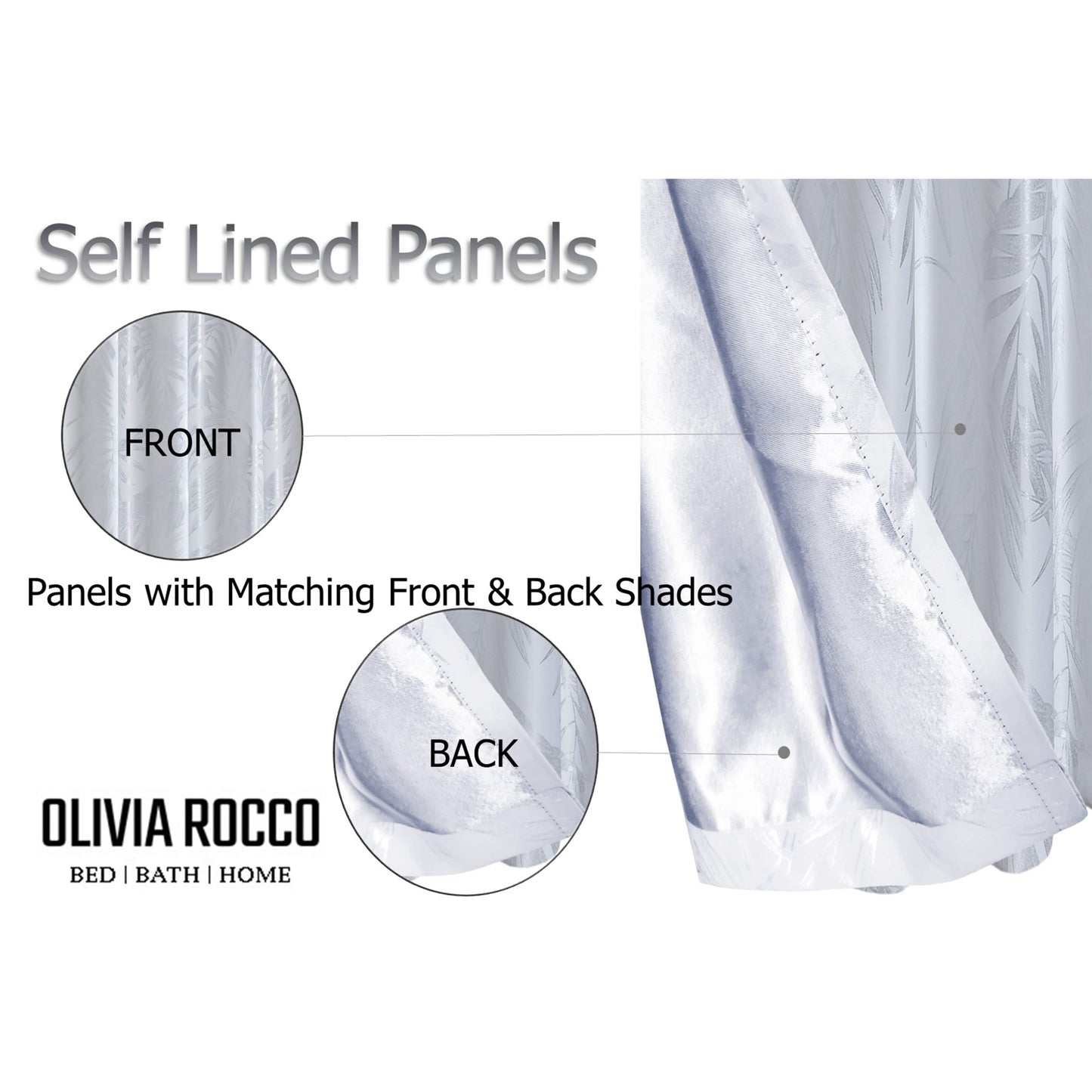OLIVIA ROCCO Curtain Leaf White Sparkle Blackout Curtains Wholesale Manchester UK