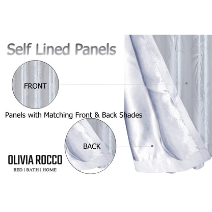 OLIVIA ROCCO Curtain Leaf White Sparkle Blackout Curtains Wholesale Manchester UK