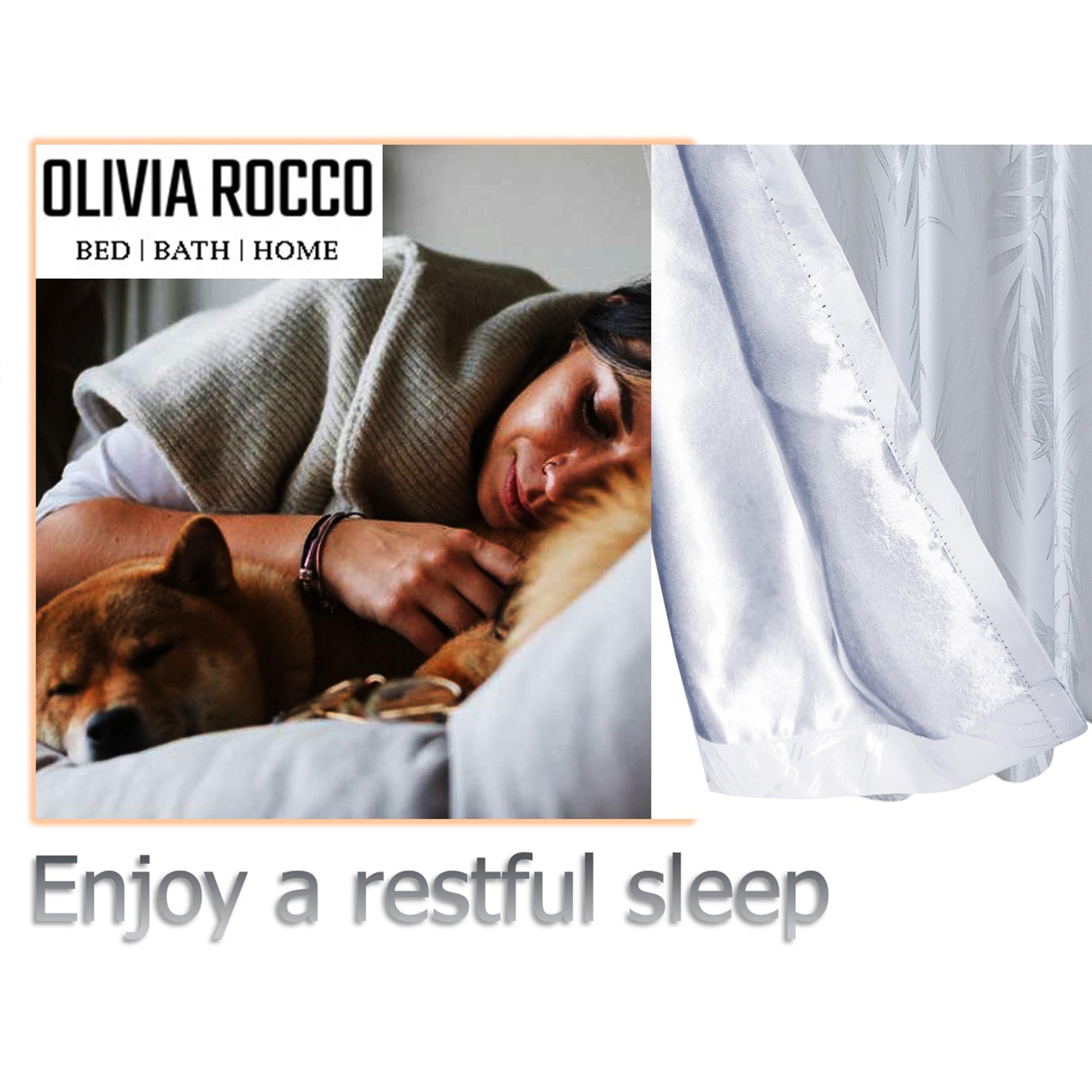OLIVIA ROCCO Curtain Leaf White Sparkle Blackout Curtains Wholesale Manchester UK