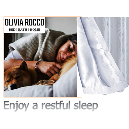 OLIVIA ROCCO Curtain Leaf White Sparkle Blackout Curtains Wholesale Manchester UK