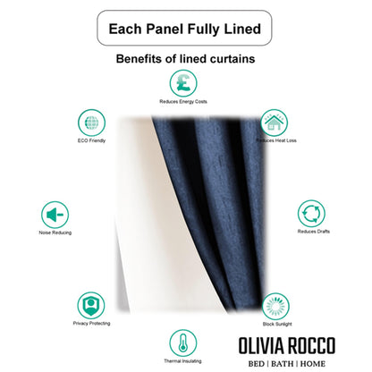 OLIVIA ROCCO Curtain Luxe Geo Velvet Eyelet Curtains Teal Wholesale Manchester UK
