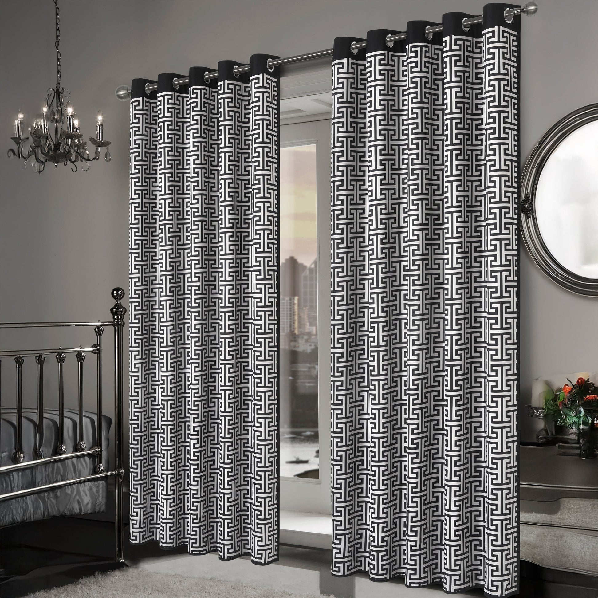 OLIVIA ROCCO Curtain Milano Geometric Blackout Curtains Wholesale Manchester UK