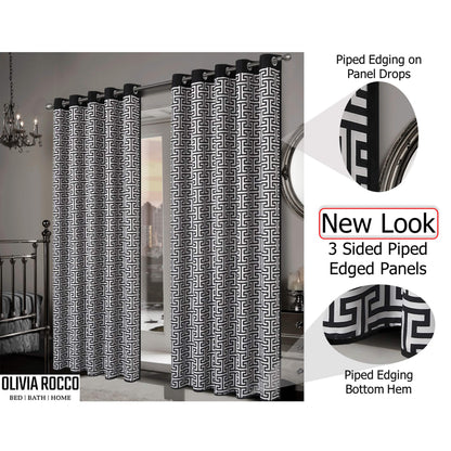 OLIVIA ROCCO Curtain Milano Geometric Blackout Curtains Wholesale Manchester UK