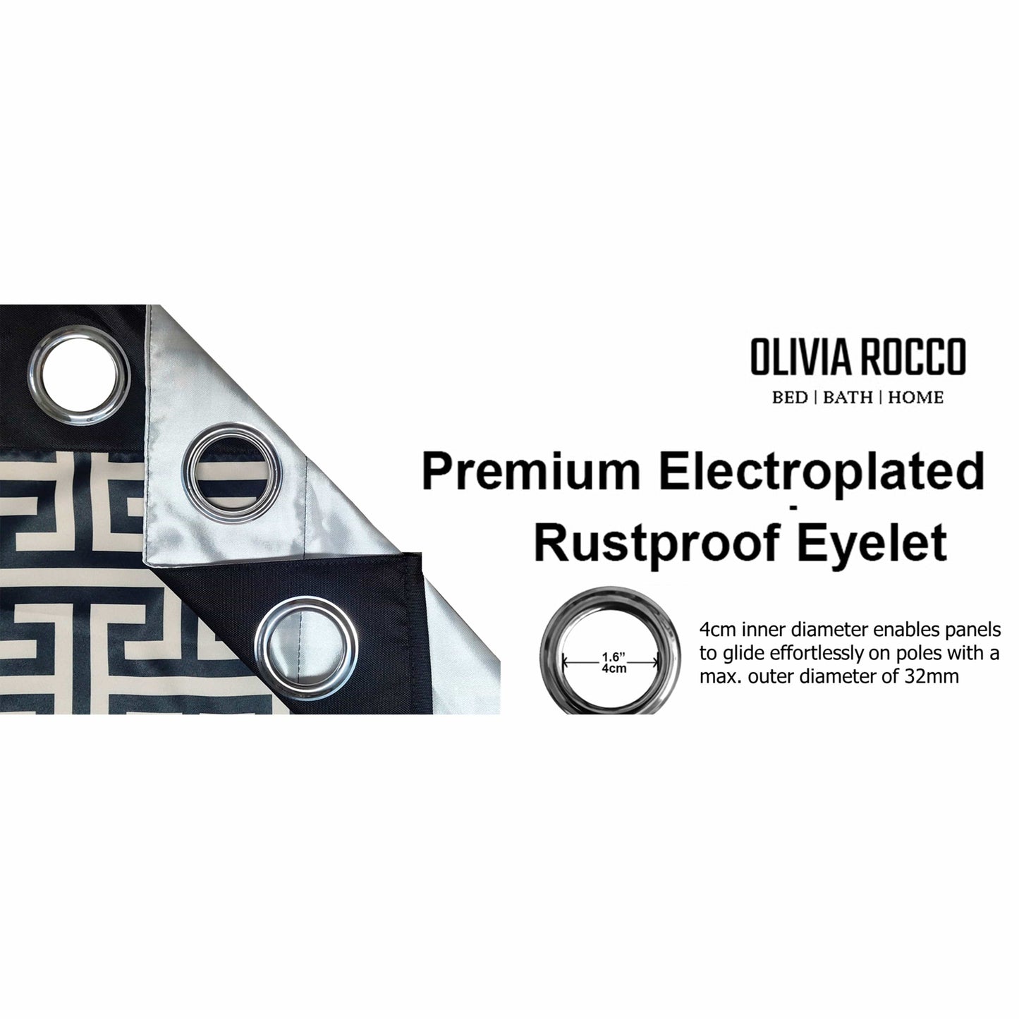 OLIVIA ROCCO Curtain Milano Geometric Blackout Curtains Wholesale Manchester UK