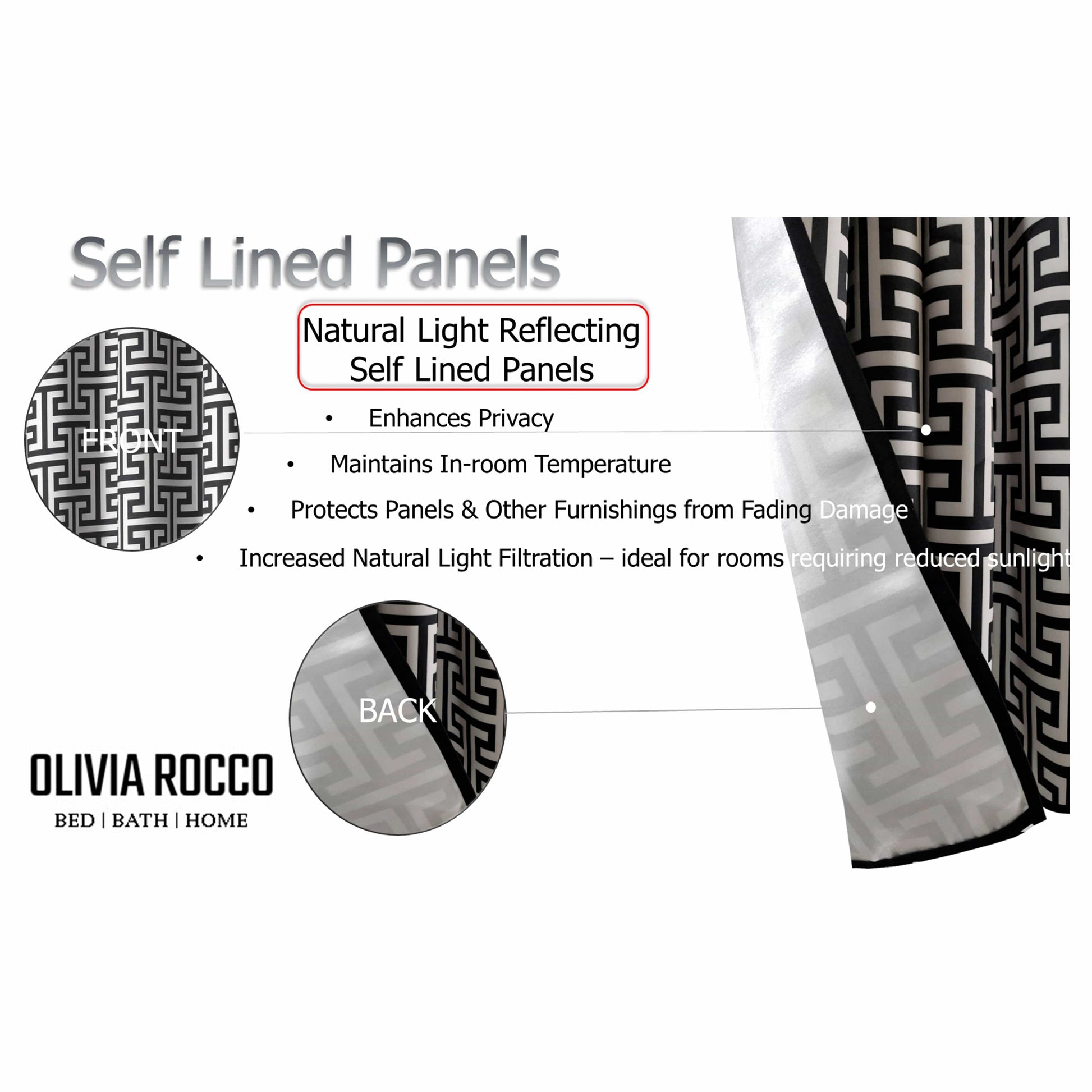OLIVIA ROCCO Curtain Milano Geometric Blackout Curtains Wholesale Manchester UK
