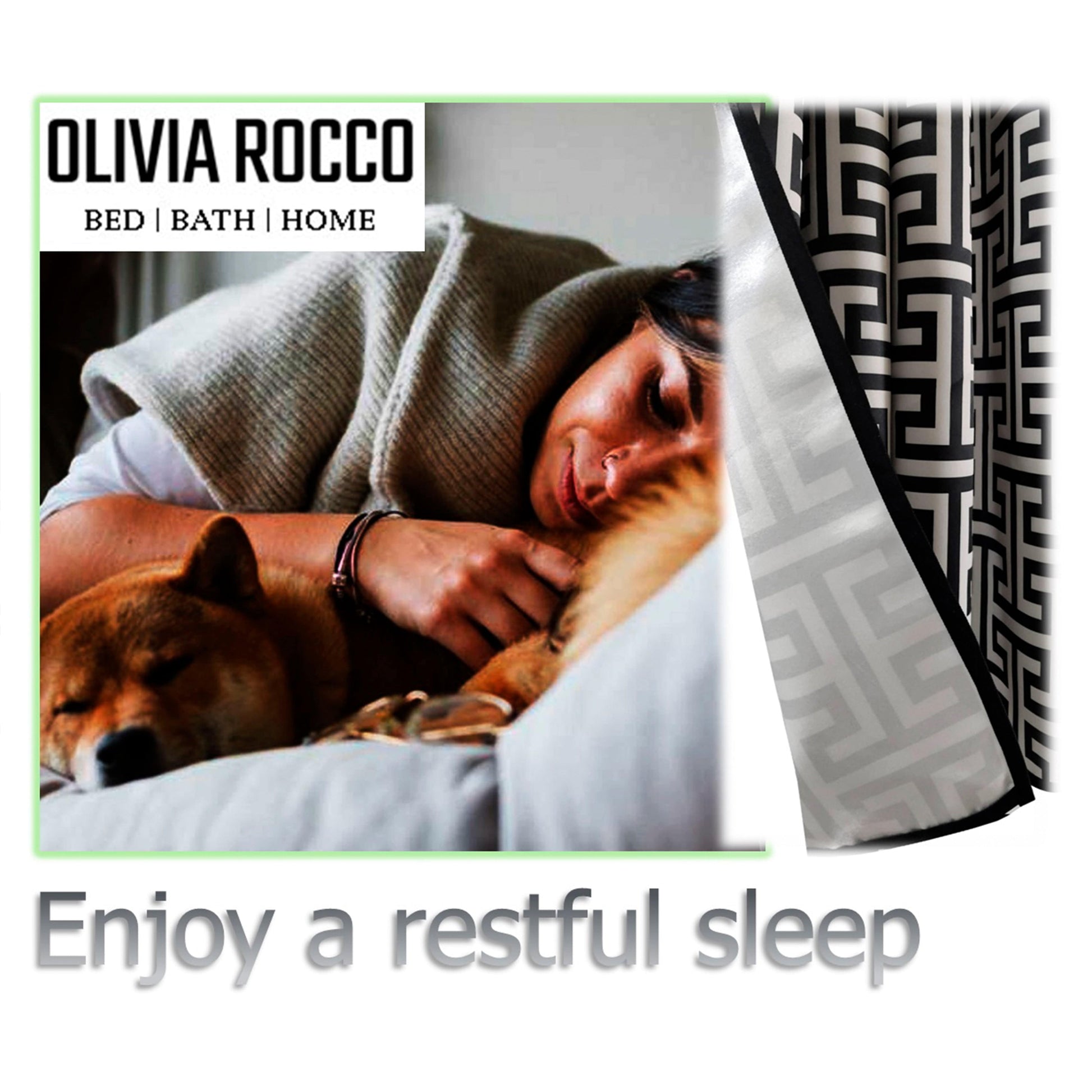 OLIVIA ROCCO Curtain Milano Geometric Blackout Curtains Wholesale Manchester UK